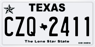 TX license plate CZQ2411