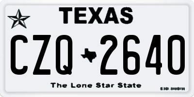 TX license plate CZQ2640