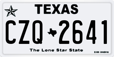 TX license plate CZQ2641