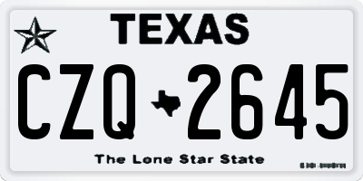TX license plate CZQ2645