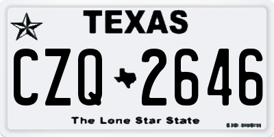 TX license plate CZQ2646
