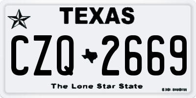 TX license plate CZQ2669
