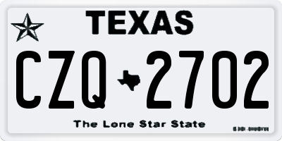 TX license plate CZQ2702