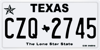 TX license plate CZQ2745