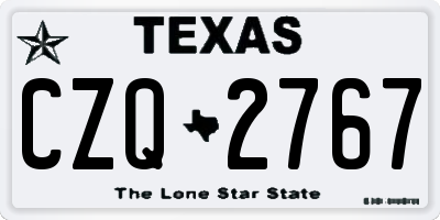 TX license plate CZQ2767