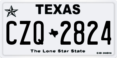 TX license plate CZQ2824
