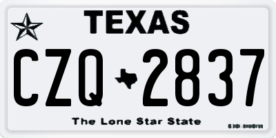 TX license plate CZQ2837