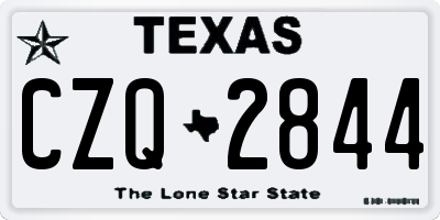 TX license plate CZQ2844