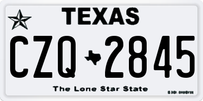 TX license plate CZQ2845