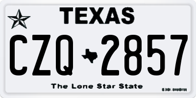 TX license plate CZQ2857