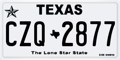 TX license plate CZQ2877