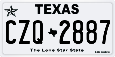 TX license plate CZQ2887