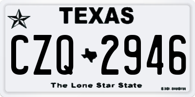 TX license plate CZQ2946