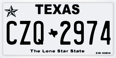 TX license plate CZQ2974