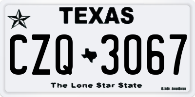 TX license plate CZQ3067