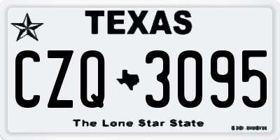 TX license plate CZQ3095