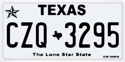 TX license plate CZQ3295