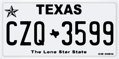 TX license plate CZQ3599
