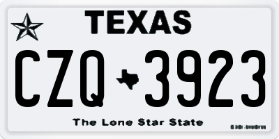 TX license plate CZQ3923