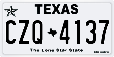 TX license plate CZQ4137