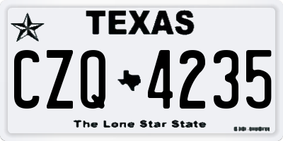 TX license plate CZQ4235