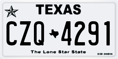 TX license plate CZQ4291