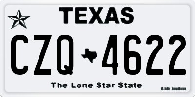 TX license plate CZQ4622