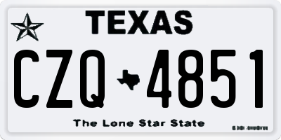 TX license plate CZQ4851