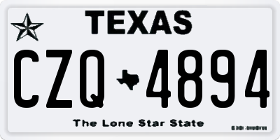 TX license plate CZQ4894