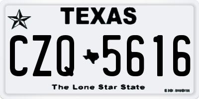TX license plate CZQ5616