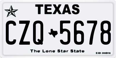 TX license plate CZQ5678
