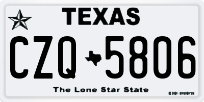 TX license plate CZQ5806