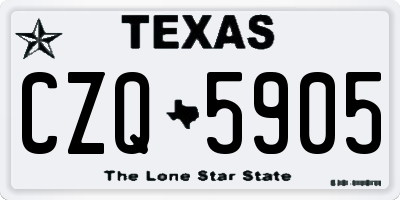 TX license plate CZQ5905
