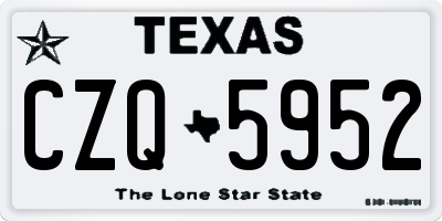 TX license plate CZQ5952