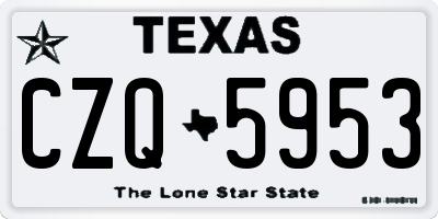 TX license plate CZQ5953