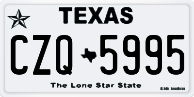 TX license plate CZQ5995