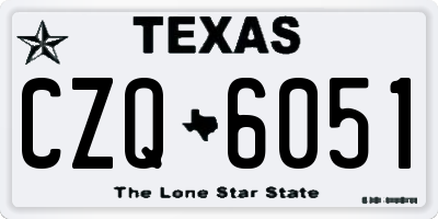 TX license plate CZQ6051