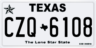 TX license plate CZQ6108
