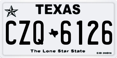 TX license plate CZQ6126