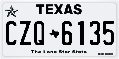 TX license plate CZQ6135