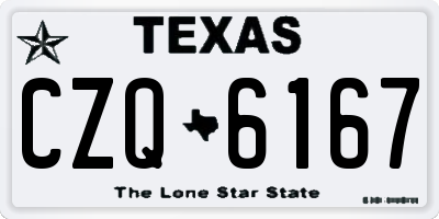 TX license plate CZQ6167