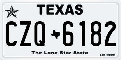 TX license plate CZQ6182