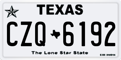 TX license plate CZQ6192