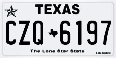 TX license plate CZQ6197