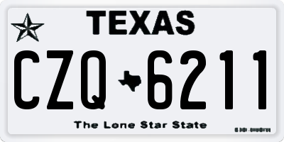 TX license plate CZQ6211