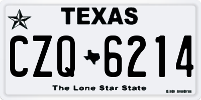 TX license plate CZQ6214