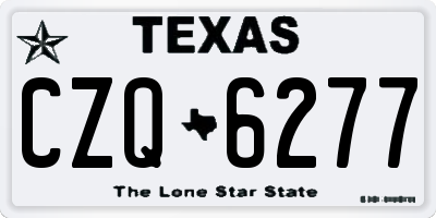 TX license plate CZQ6277