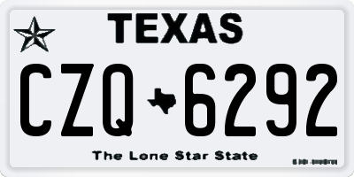 TX license plate CZQ6292