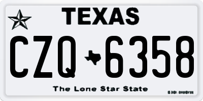 TX license plate CZQ6358