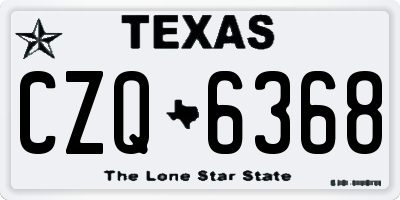 TX license plate CZQ6368